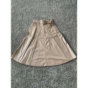 Ann Taylor Women's Brown Imitation Faux Leather Skirt Sz 2